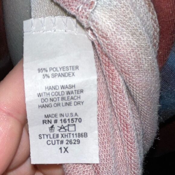 NWT Plus Size Haptics Tie Dye Top Size 1X - Picture 4 of 6